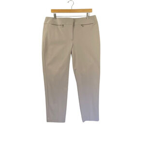 LOFT Pants Womens 12 Beige Julie Cropped Ankle Pockets Stretch NEW